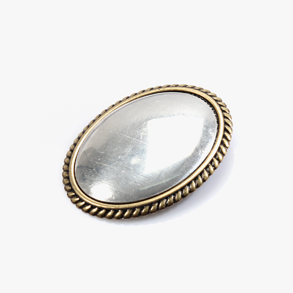 [자수반제품] 로프 타원 브로치 中 - 청동