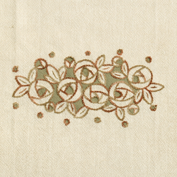 [바이핸즈] 다이스티치 선염 프린트 미니 자수커트지 완제품 A1 - 베이지내츄럴