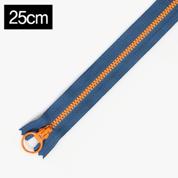 [YKK] 비슬론 콤비 지퍼 3호(25cm) - 네이비(오렌지) (개)