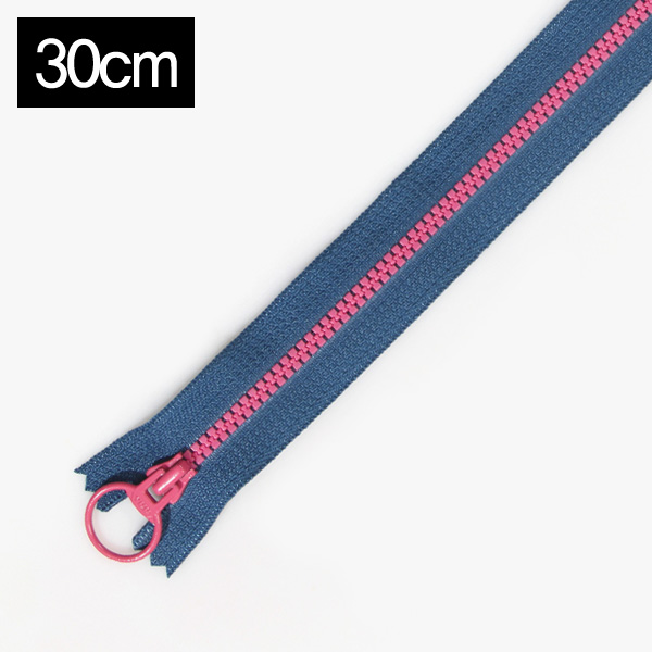퀼트의시작은? 엔조이퀼트와 함께,[YKK] 비슬론 콤비 지퍼 3호(30cm) - 네이비(핫핑크)