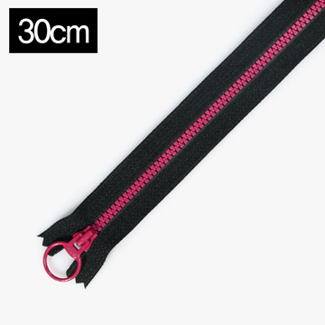[YKK] 비슬론 콤비 지퍼 3호(30cm) - 블랙(레드퍼플) (개)
