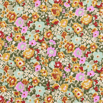 [코튼프린트] 포시즌 프린트원단 - 카키 (1/2Yd)