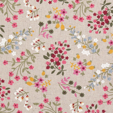 [국산린넨] 대폭 별꽃 린넨 프린트원단 - 내츄럴 (1/2Yd)