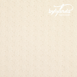 [바이핸즈] 대폭 마름모 장미 아일렛 레이스원단 - 내추럴 (EYL-0003) (1/2Yd)