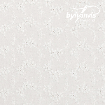[바이핸즈] 대폭 안개꽃 아일렛 레이스원단 - 아이화이트 (EYL-0017) (1/2Yd)
