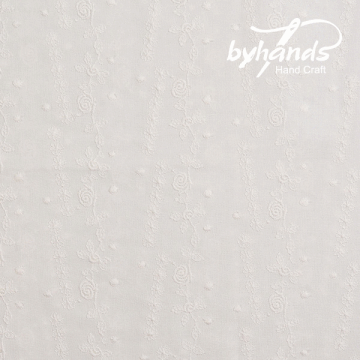 [바이핸즈] 대폭 홀씨 장미 아일렛 레이스원단 - 아이화이트 (EYL-0024)