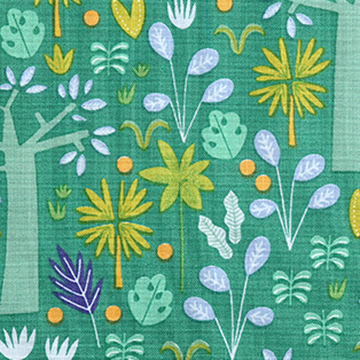 [라일리블레이크] 캐노피 인 더 마이티 정글 프린트원단 - 틸 (1/2Yd)