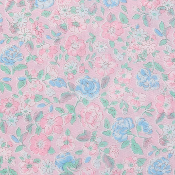 [코스모] 플라워 파우더 01 더블 거즈 프린트원단 - 핑크 (1/2Yd)