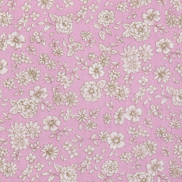 [코스모] 플라워 파우더 02 더블 거즈 프린트원단 - 핑크 (1/2Yd)