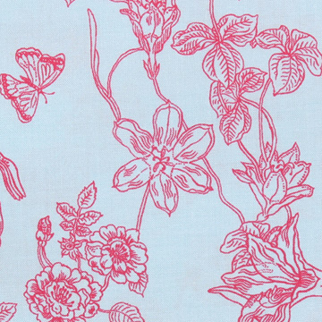 [프리스피릿(로완)] 우드랜드 워크 버터플라이 인 더 가든 프린트원단 - 그레나딘 (1/2Yd)