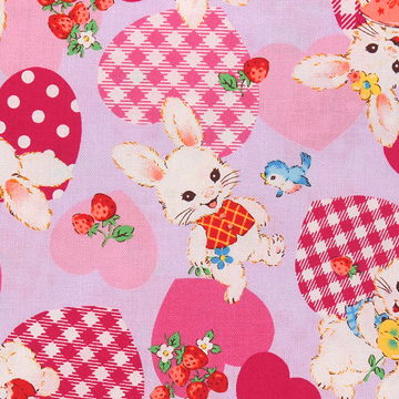 [코스모] 버니 랜드 02 시팅 프린트원단 - 라벤더 (1/2Yd)