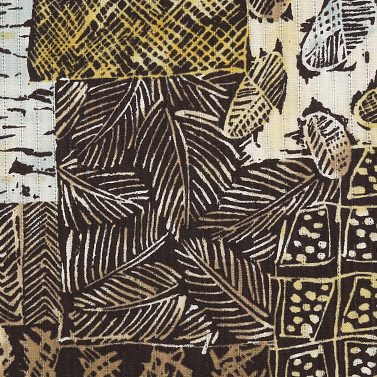 [코카] 파나마 에스닉 도비 프린트원단 - 옐로우브라운 (1/2Yd)