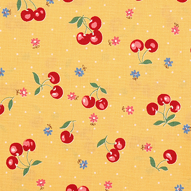 [유와] 마츠야마 아츠코 체리봉봉 셔팅 프린트원단 - 옐로우 (1/4yd) (D02)AT829636-D (개)