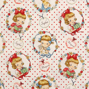 [퀼트게이트] 디어 리틀 월드 마가렛 앤 소피 2030-12 셔팅 프린트원단 - 아이보리 (1/2Yd)