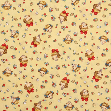 [퀼트게이트] 디어 리틀 월드 마가렛 앤 소피 2030-14 셔팅 프린트원단 - 옐로우 (1/2Yd)