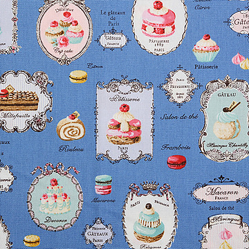 [유와] 스윗츠 론도 컬렉션 파티세리 옥스포드 프린트원단 - 블루 (1/4yd) (D02)156128-K (개)