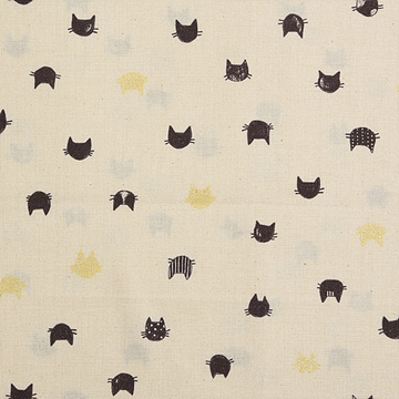 [코카] 내츄럴 필링 캣 페이스 펄 시팅 프린트원단 - 베이지 (1/2Yd)