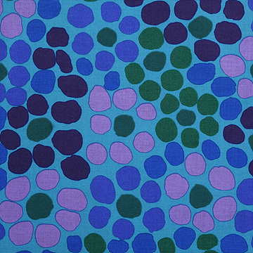 [프리스피릿(로완)] 카파파셋 콜렉티브 플라워 닷 프린트원단 - 블루 (1/2Yd)