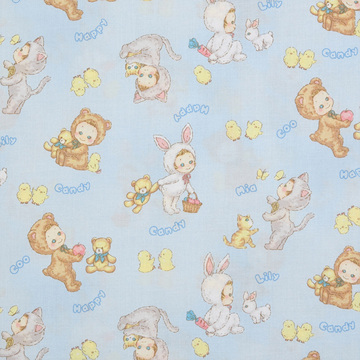 [퀼트게이트] 퍼니 퍼니 캔디 13 셔팅 프린트원단 - 블루 (1/2Yd)