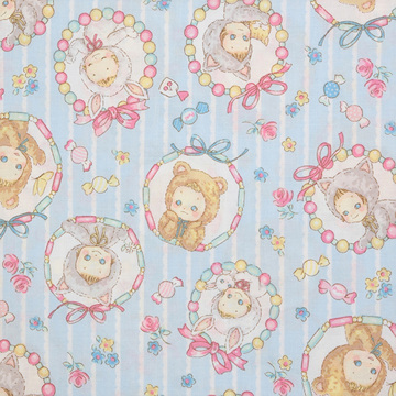 [퀼트게이트] 퍼니 퍼니 캔디 12 셔팅 프린트원단 - 블루 (1/2Yd)