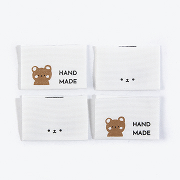 [장식부자재] 양면 끼움라벨 4개 1SET - 브라운베어 (set)