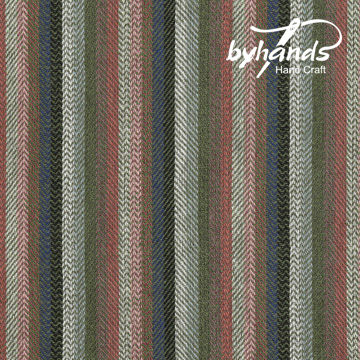 [바이핸즈] 헤링본 선염체크원단 - 그린 (더블롤링 10YD) (개)