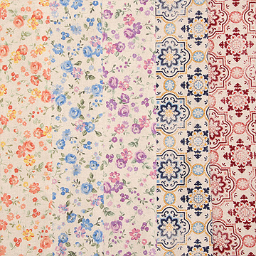 [원단패키지] 코스모 일본 수입원단 린넨천 캔버스 5종 - 45cmX26cm JSH5390 (set)