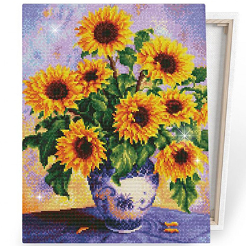 [생활용품2] DIY 비즈 보석십자수 인테리어 정물 액자 해바라기 영원한 태양 - 40x50cm (개)