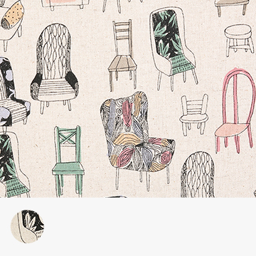 세븐베리 일본 수입원단 빈티지 캔버스 린넨천 프린트 면원단 - 850409-D1 (1/2Yd)