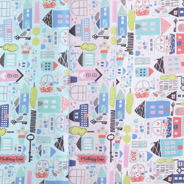 퀼트 천원단 라일리블레이크 면프린트 수입원단 - 멀베리 래인 하우스 ☆ (1/2Yd)