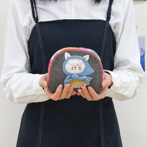 [바이핸즈] 퀼트패키지 소품 - 마녀 고양이 파우치