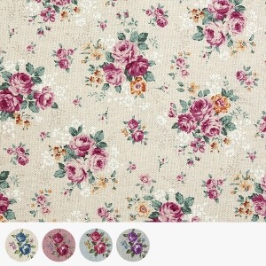 코스모 올드로즈 린넨캔버스 프린트원단 - AP41810-1 (1/2Yd)