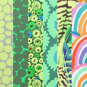 [원단패키지] 프리스피릿 도트 면원단 플라워 퀼트천 6종 - 30cmx25cm USH5344 (set)