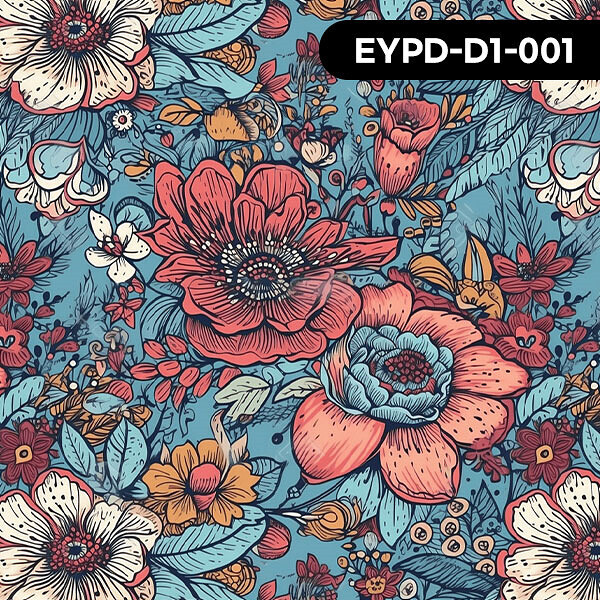 [바이핸즈] DTP 옥스포드 히피 플라워 원단- D1 ☆