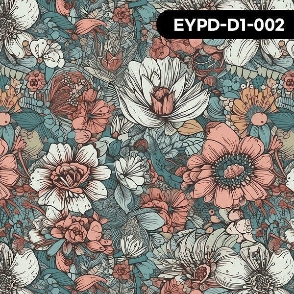 [바이핸즈] DTP 옥스포드 히피 플라워 원단- D1 ☆