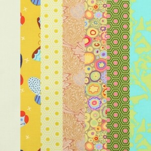 [원단패키지] 프리스피릿 도트 면원단 플라워 퀼트천 7종 - 30cmx25cm USH5343 (set)