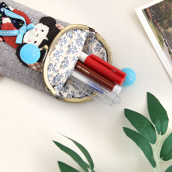 [바이핸즈] 퀼트패키지 소품 - 뽀글소녀 프레임 파우치