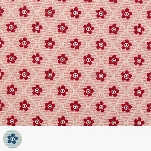 [국산린넨] 대폭 린넨천 꽃무늬 퀼트 프린트원단 - 모노플라워 ☆ (1/2Yd)