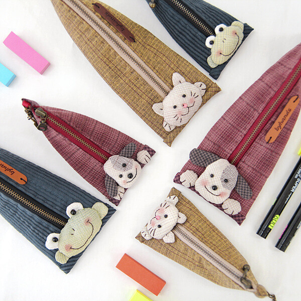 [바이핸즈] 퀼트패키지 소품 - 강아지 필통 & 개구리 케이스
