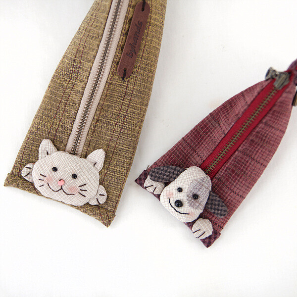 [바이핸즈] 퀼트패키지 소품 - 고양이 필통 & 강아지 케이스