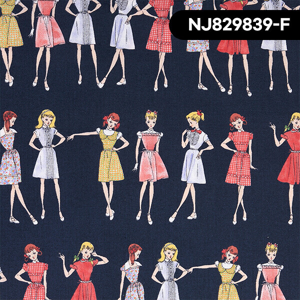 [유와] 나카하라 준이치 미다시나미 프린트원단 - NJ829839 (1/4yd)☆