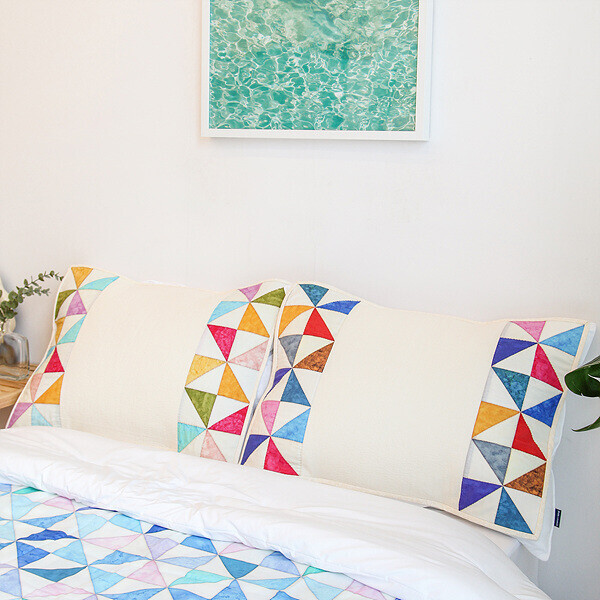 [바이핸즈] 퀼트패키지 소품 - 바람개비 베개커버 (오방색)