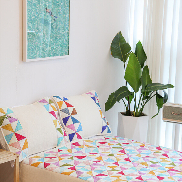 [바이핸즈] 퀼트패키지 소품 - 바람개비 베개커버 (오방색)