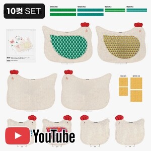 [바이핸즈] <span style=color:red>유튜브 영상제공</span> 패턴 커트지 - 꼬꼬 티매트 & 데코 매트 (EYCD-42) - 10컷 1세트 (개)