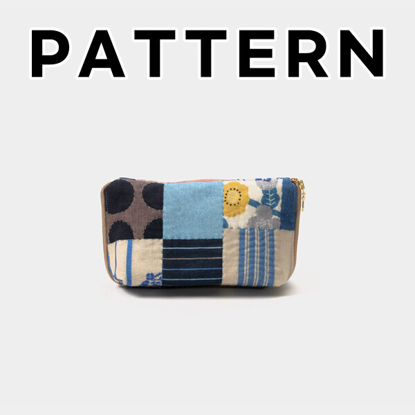 [바이핸즈] 퀼트도안 - 하프린넨 거꾸로 파우치