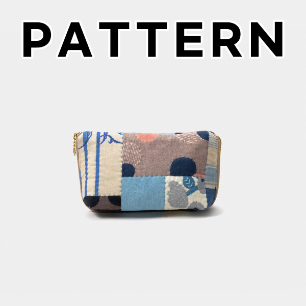 [바이핸즈] 퀼트도안 - 하프린넨 거꾸로 파우치