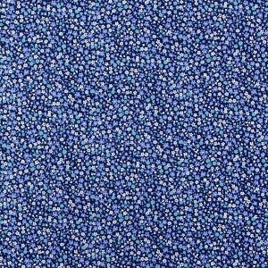 [세븐베리] 브로드 키스마리 플라워 D6 프린트원단 - 네이비블루 (1/2Yd)