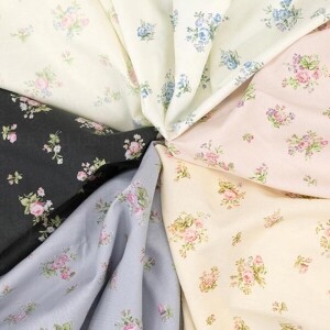 (가등록)[유와] 스몰 플라워 셔팅 프린트원단 - 블랙 (1/4yd) 824938-F (개)