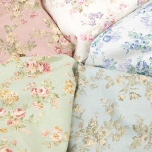 (가등록)[유와] 로즈 부케 셔팅 프린트원단 - 스카이 (1/4yd) 824950-C (개)