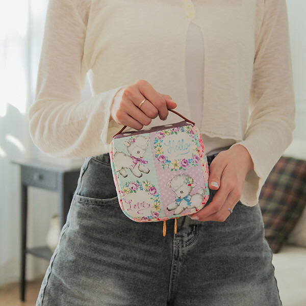 [바이핸즈] 퀼트패키지 소품 - 해피 애니멀 파우치